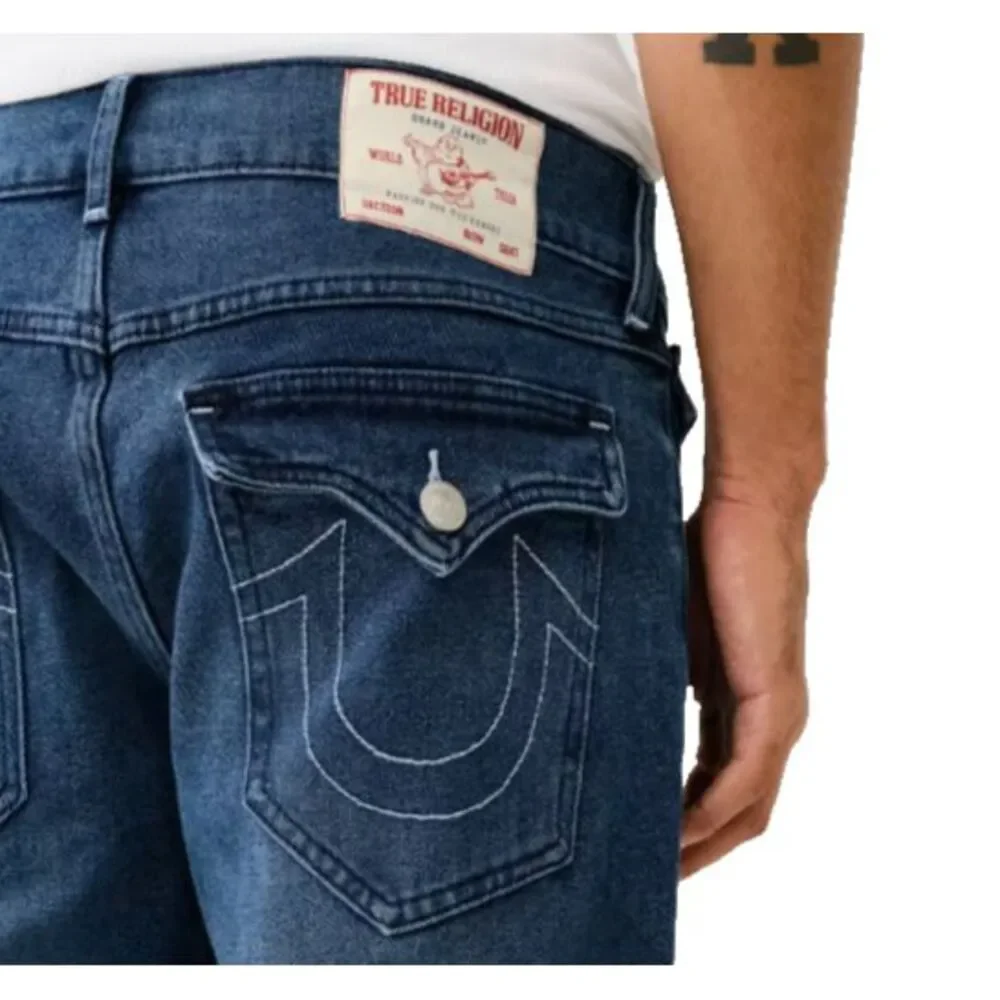 New True Religion‎ Ricky Flap Relaxed Straight Men's Jean Denim Shorts Waist 33